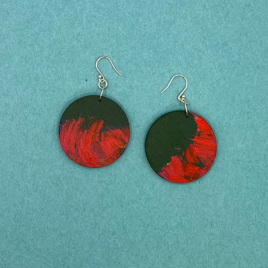 Hand Painted Wooden Statement Earrings 9