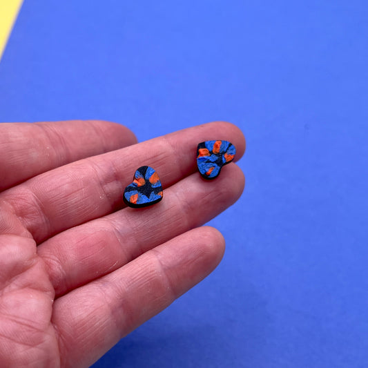 Hand Painted Wooden Stud Earrings 8